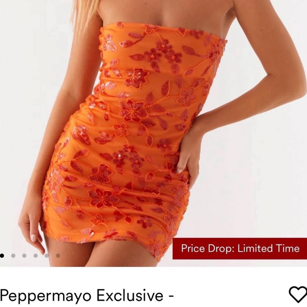 Peppermayo Orange Floral Mini Dress